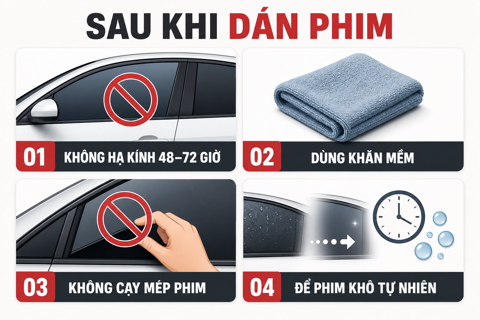 Phim Cách Nhiệt Ô Tô: Những Câu Hỏi Cần Biết Trước Khi Dán 3 Bốn lưu ý chăm sóc xe sau khi dán phim cách nhiệt