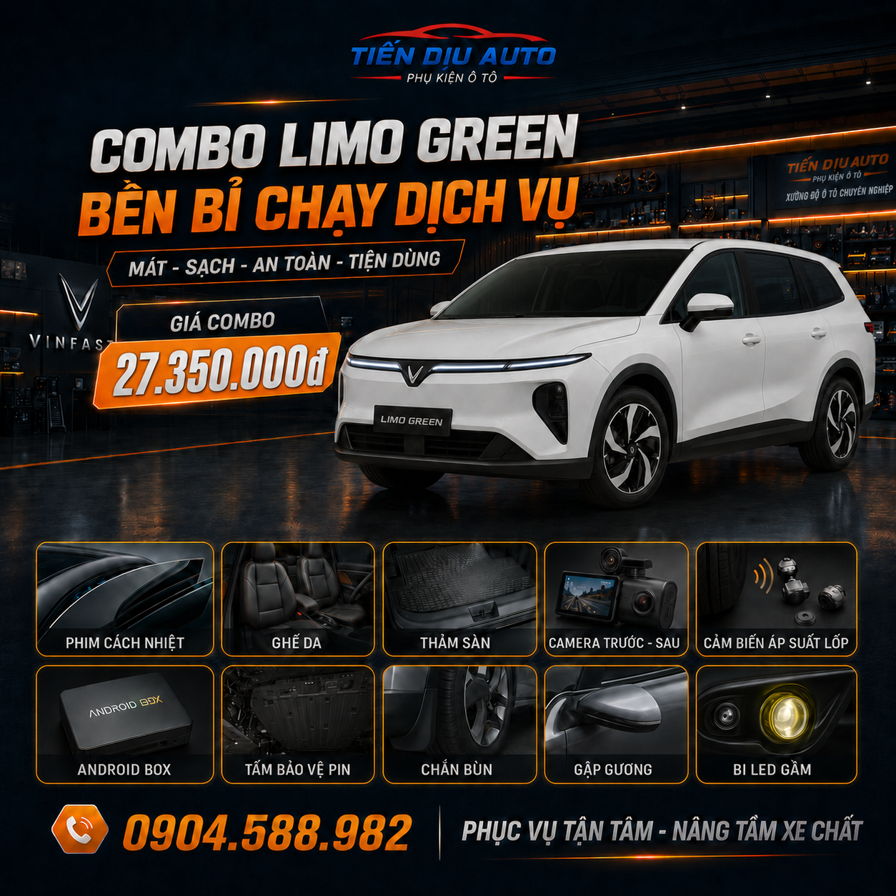 Combo Limo Green Bền Bỉ – 10 hạng mục cho xe dịch vụ 1 Combo Limo Green Bền Bỉ 27.350.000đ tại Tiến Dịu Auto Hà Nội